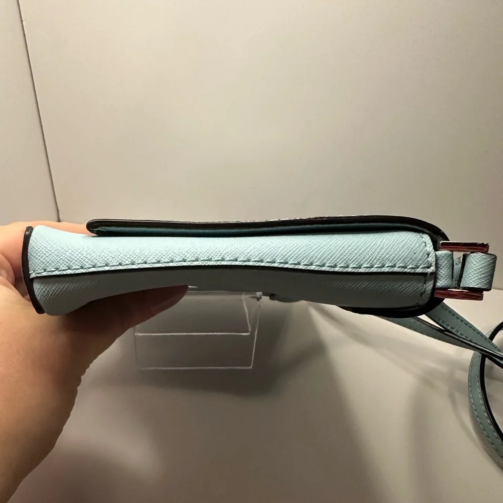 Kate Spade EUC Hydrangea Blue Saffiano Leather Newbury Lane Sally Crossbody
